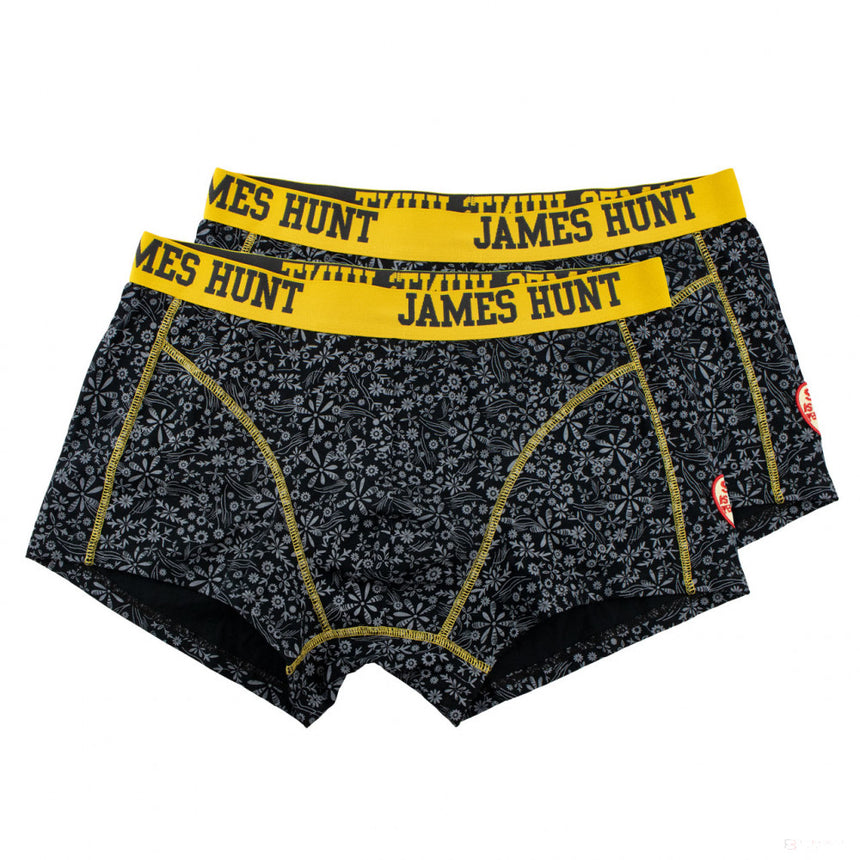 James Hunt Underwear, Seventies Boxer Shorts - Double Pack, Black, 2021 - FansBRANDS®