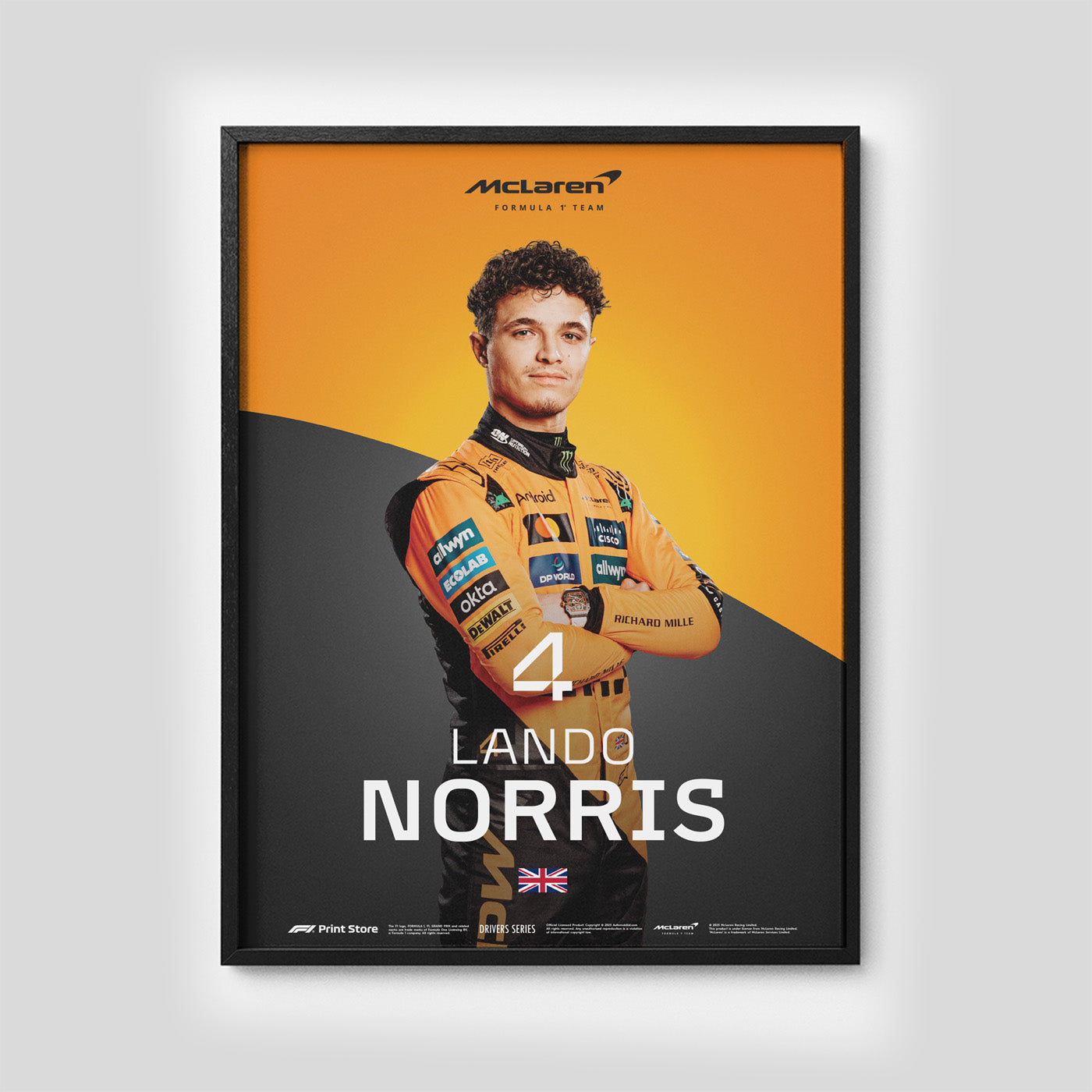 Original F1 Print – Lando Norris Poster (A3 Size) 🔥