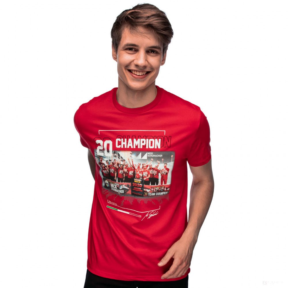 Mick Schumacher T-shirt, F2 World Champion 2020, Red, 2020 - FansBRANDS®