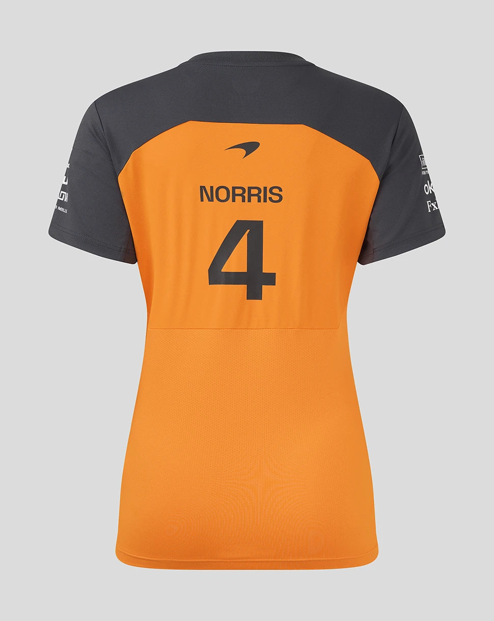 Camiseta de configuración del equipo McLaren F1, Lando Norris, para mujer 🔥