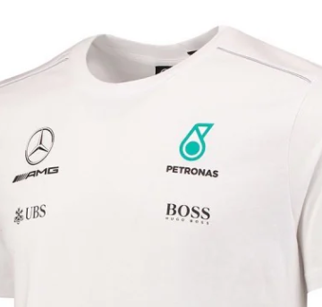 Camiseta infantil Mercedes Team, blanca, 2017