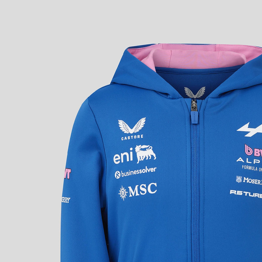 Alpine hoodie, full zip, team, kids, blue