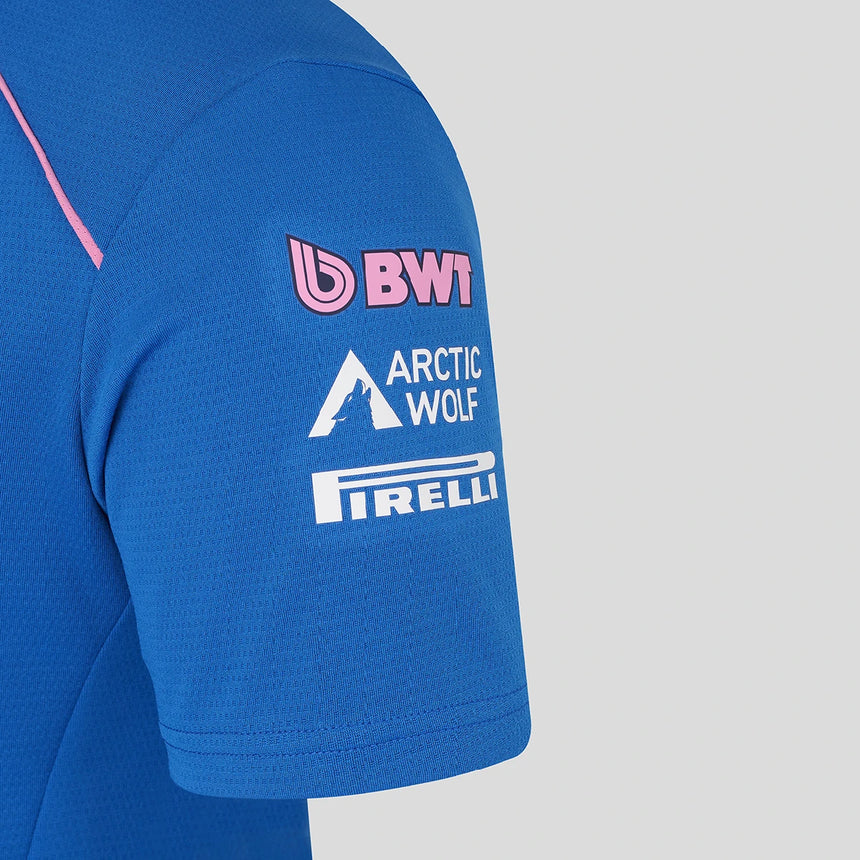 Blue Alpine t-shirt right sleeve detail