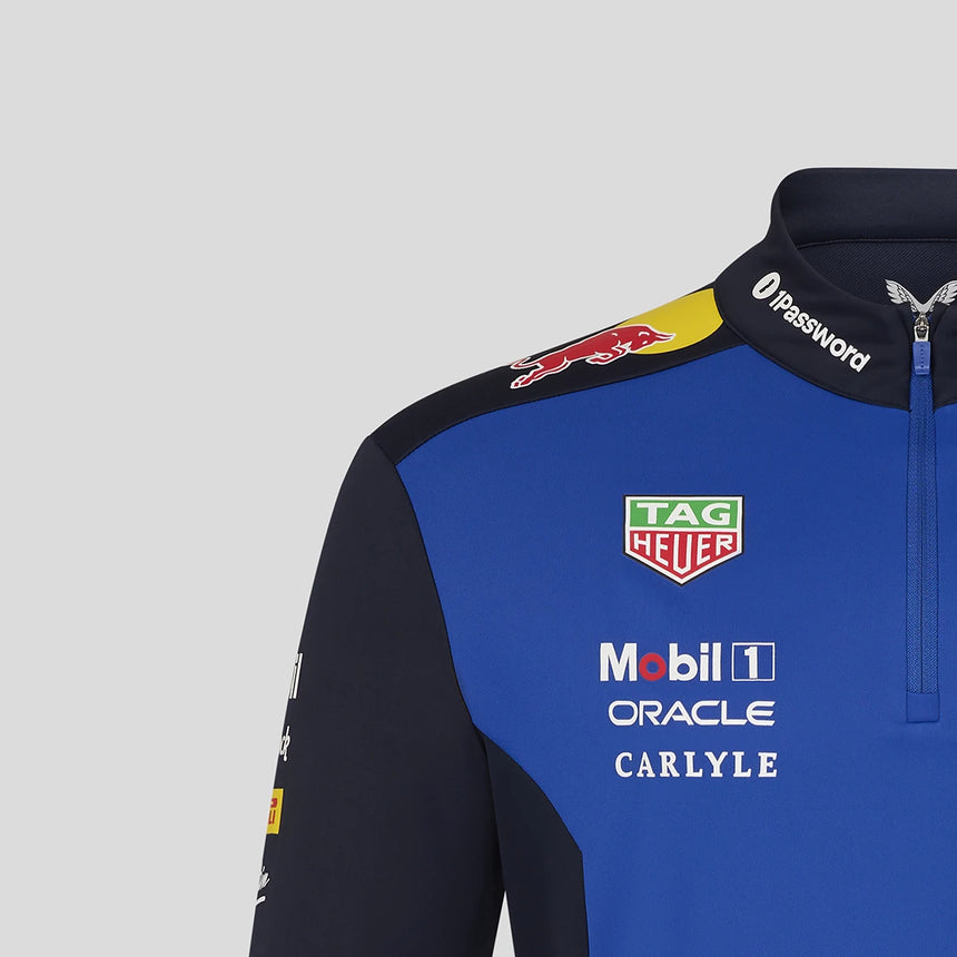 Red Bull sweatshirt, team, quarter zip, blue