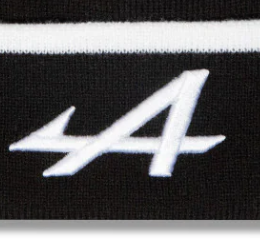 Gorro con puños y rayas alpinas, negro