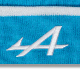 Gorro con puños y rayas alpinas, azul