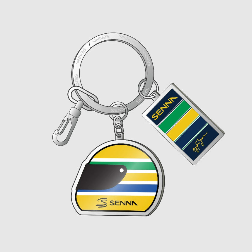 Ayrton Senna keychain, helmet, multicolour