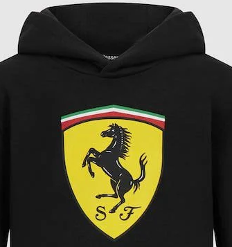 Sudadera con capucha Ferrari Kids Big Shield, negra