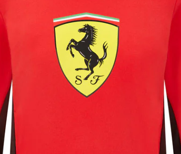 Sudadera infantil Ferrari con escudo, roja, 2021