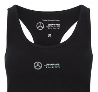 Camiseta Mercedes para mujer, logotipo, negra, 2020