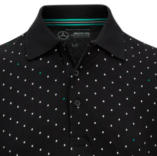 Mercedes Polo de lunares para hombre, negro