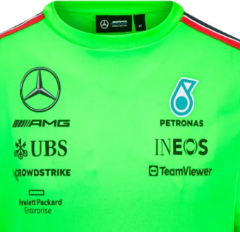 Camiseta verde del equipo Mercedes 2023