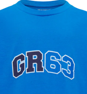 Camiseta infantil Mercedes con el logotipo de George Russell, azul
