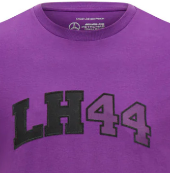 Camiseta Mercedes para hombre con el logotipo de Lewis Hamilton, morada