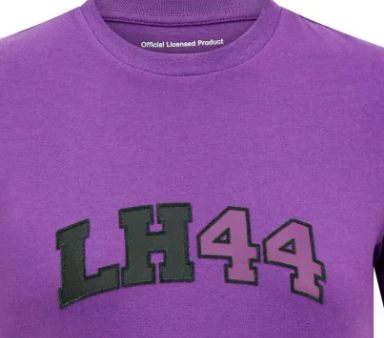 Camiseta infantil Mercedes con el logotipo de Lewis Hamilton, morada