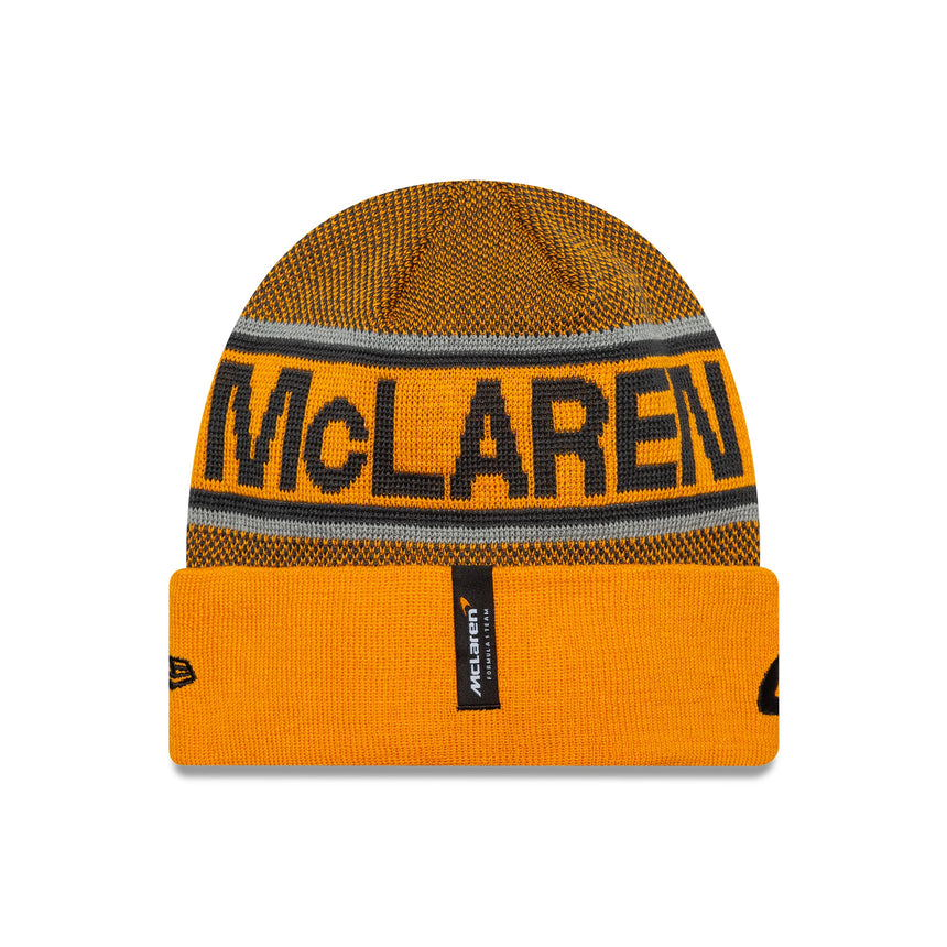 Gorro de lana con puños de Lando Norris de McLaren, colores del equipo 🔥