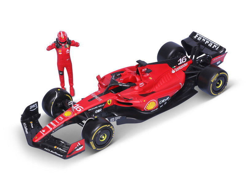 Ferrari model car, SF-23, Charles Leclerc, 1:24, bburago, with pilot