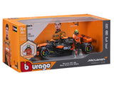 McLaren model car, bburago, Lando Norris, 1:24, #4, MCL38, with pilot