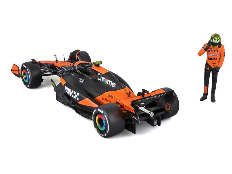 McLaren model car, bburago, Lando Norris, 1:24, #4, MCL38, with pilot