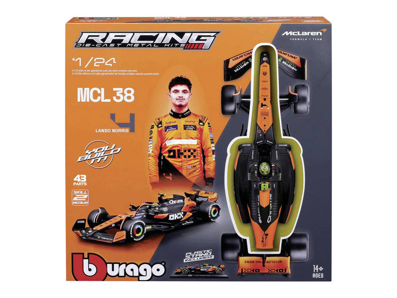 McLaren model kit, bburago, Lando Norris, 1:24, #4, MCL38