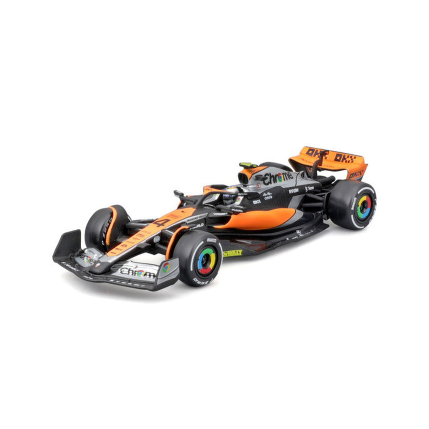 Coche de Fórmula 1 McLaren, con casco, MCL60, bburago, 1:43, Lando Norris #4
