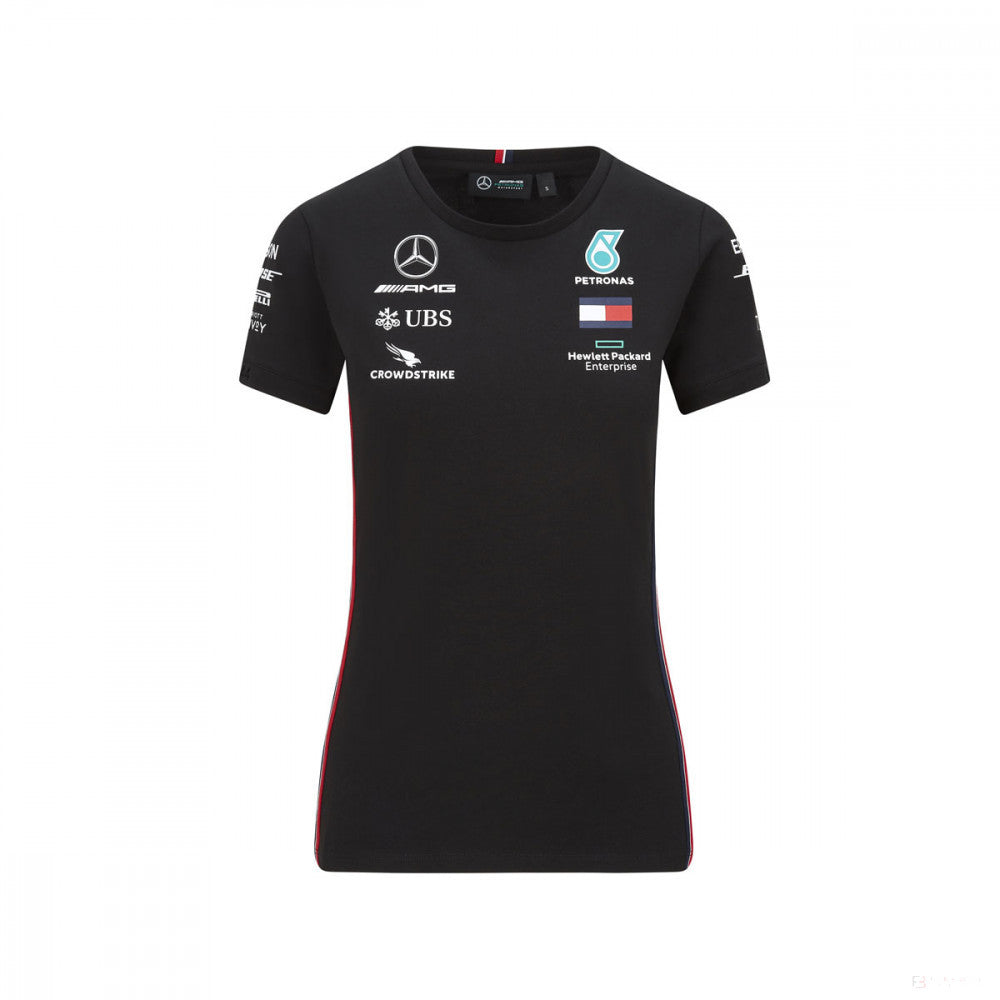 Mercedes Womens T-shirt, Team, Black, 2020