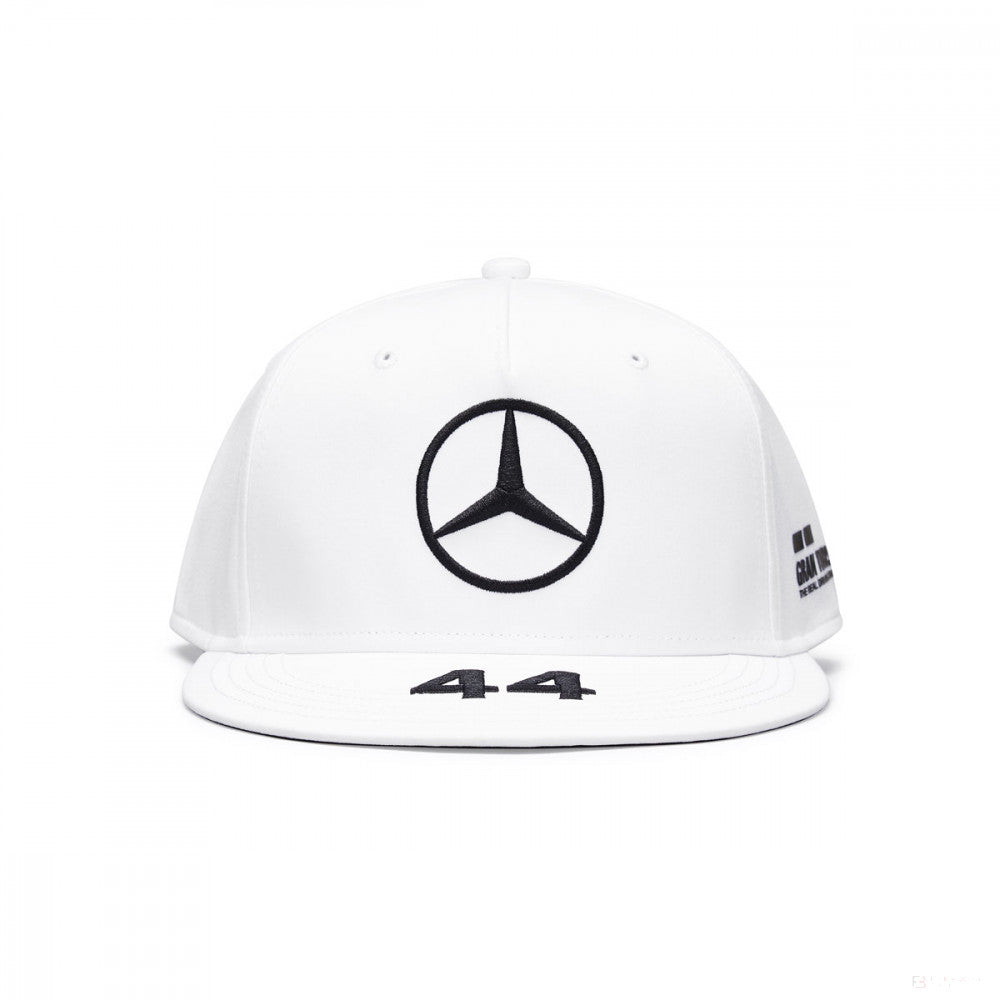 Mercedes Flatbrim Cap, Lewis Hamilton, Adult, White, 20/21 - FansBRANDS®