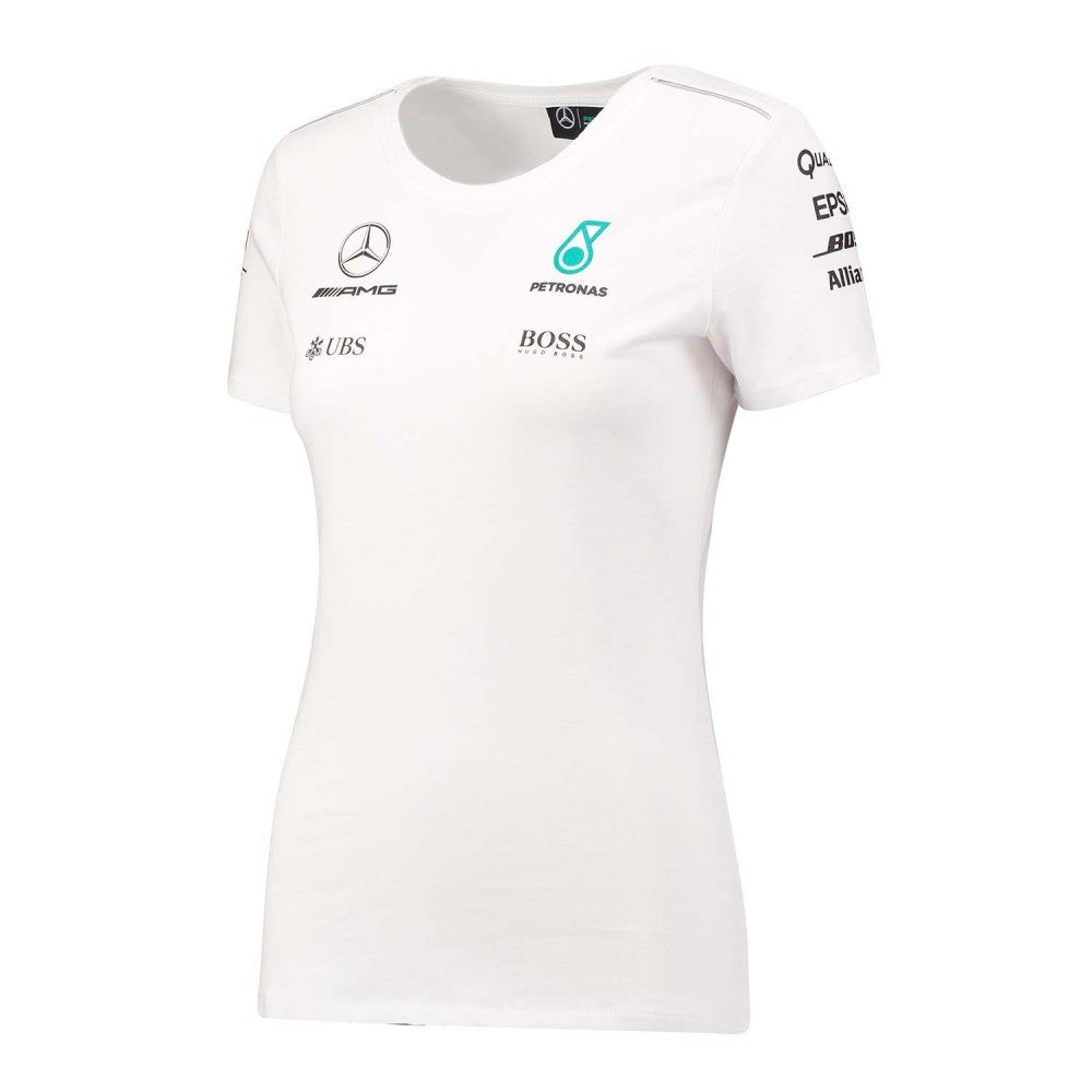 Mercedes Womens T-shirt, Team, White, 2017