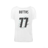 Mercedes Womens T-shirt, Bottas Valtteri 77, White, 2018