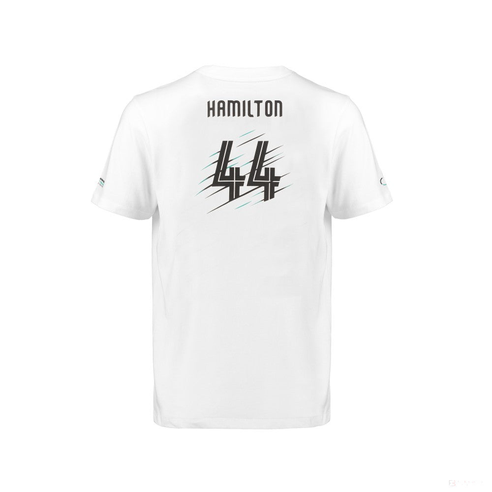 Mercedes Kids T-shirt, Hamilton, White, 2018