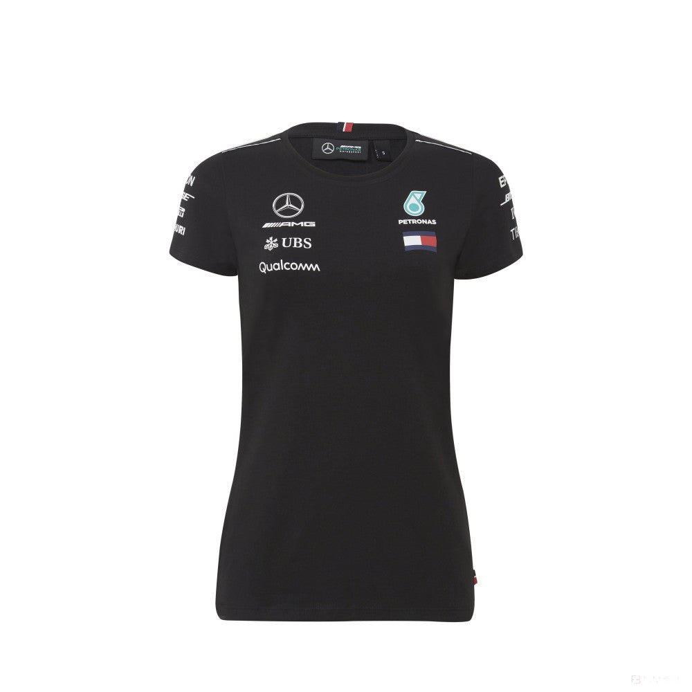 Mercedes Womens T-shirt, Team, Black, 2018