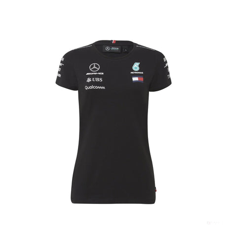 Mercedes Womens T-shirt, Team, Black, 2018 - FansBRANDS®