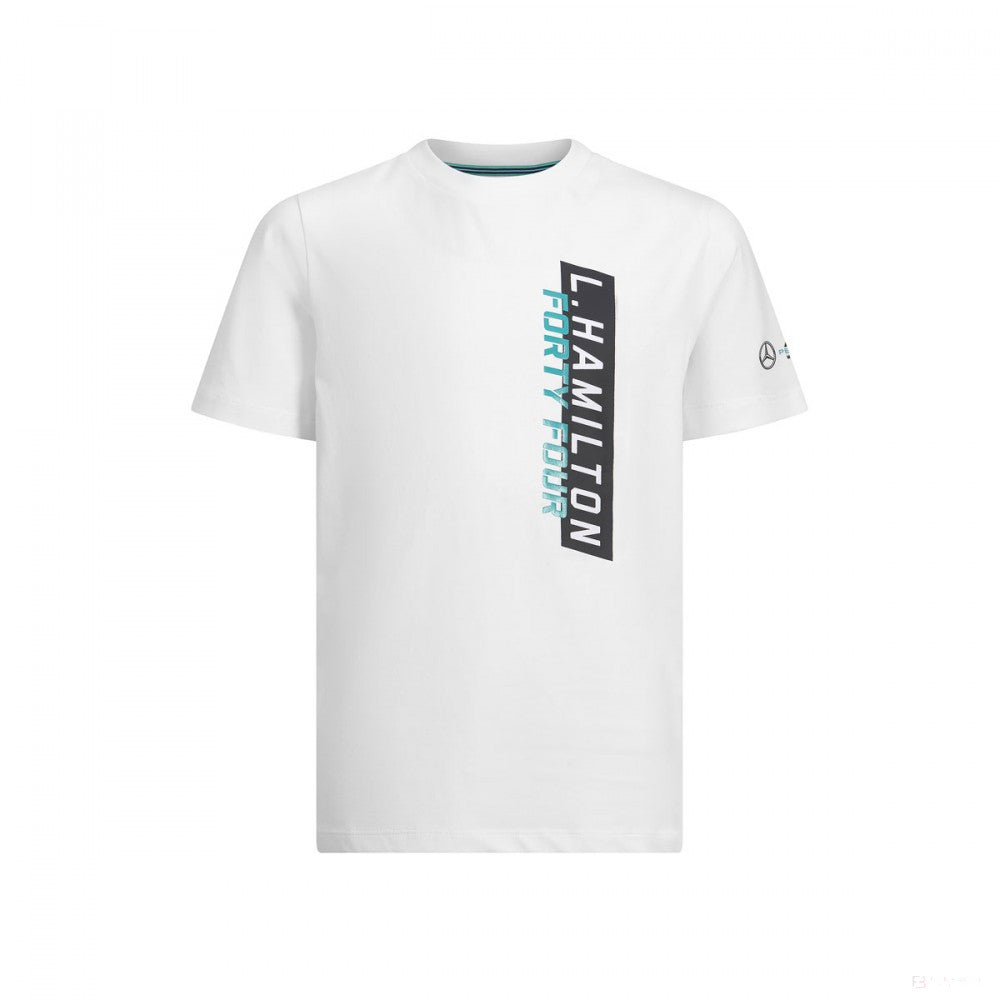 Mercedes Kids T-shirt, Lewis Hamilton #44, White, 2019