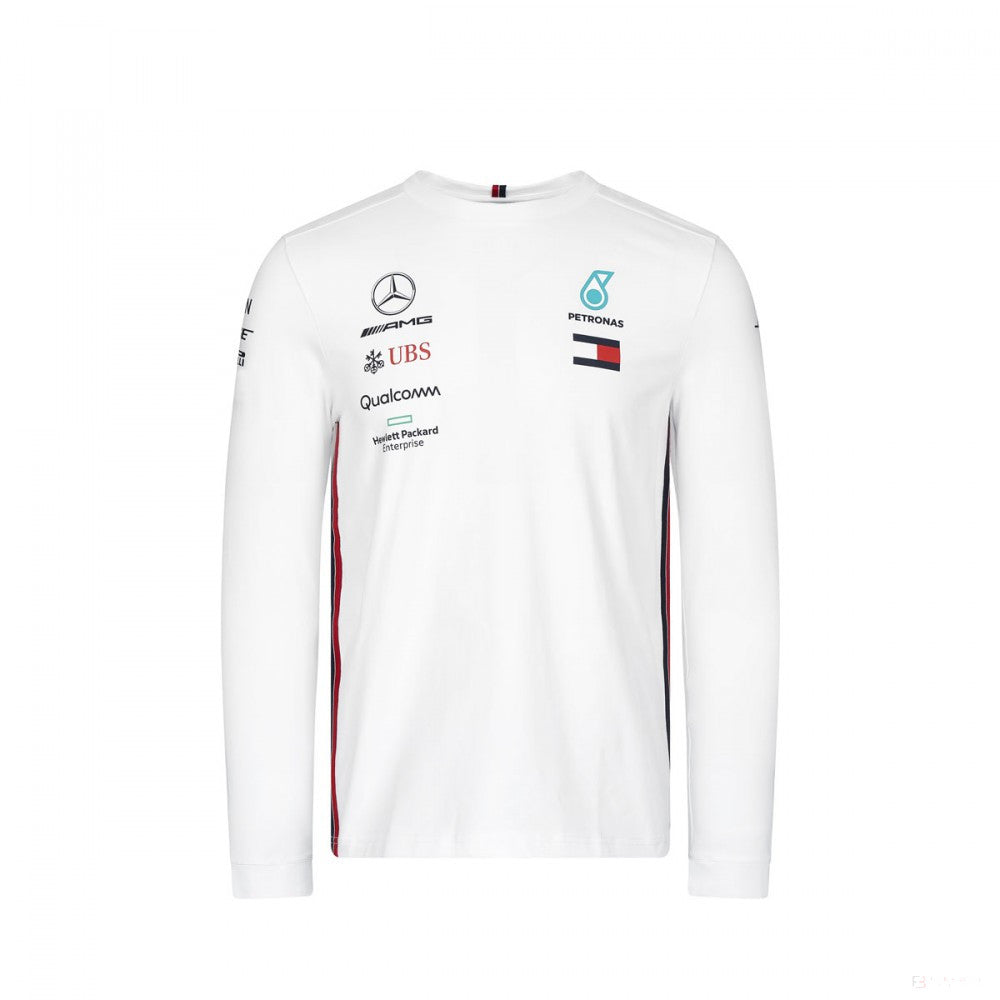 Mercedes Long Sleeve T-shirt, Long Sleeve Team, White, 2019 - FansBRANDS®