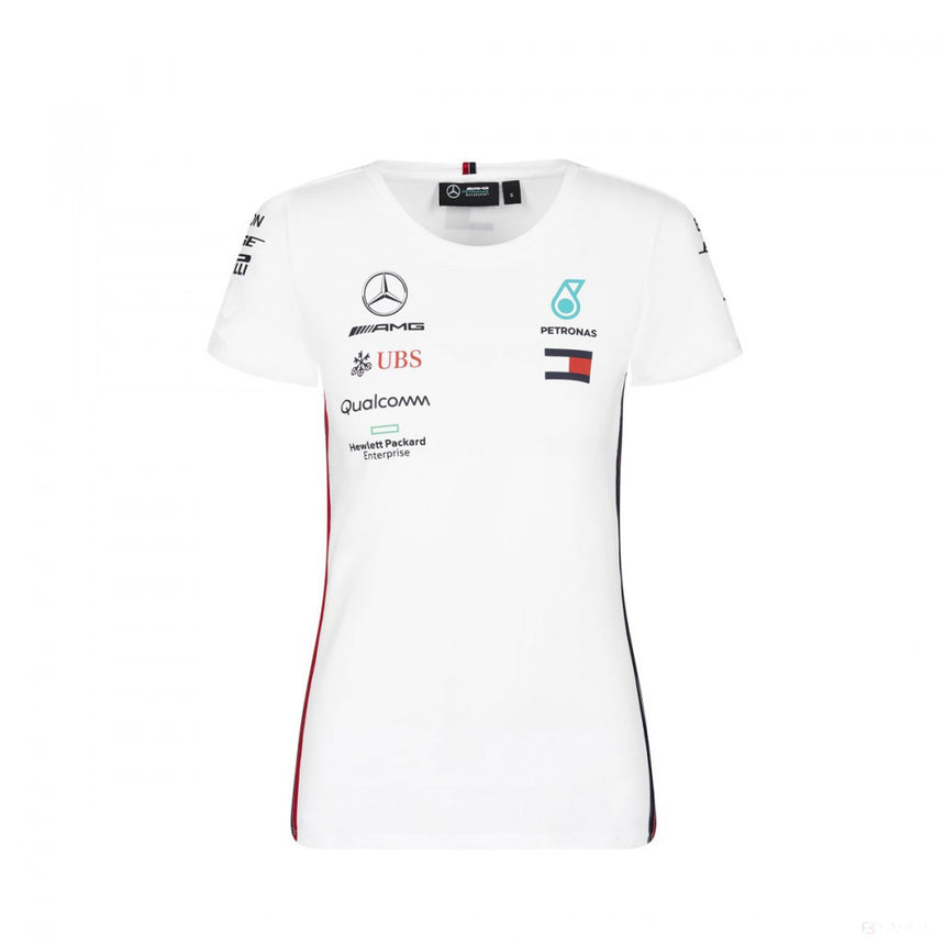 Mercedes Womens T-shirt, Team, White, 2019 - FansBRANDS®