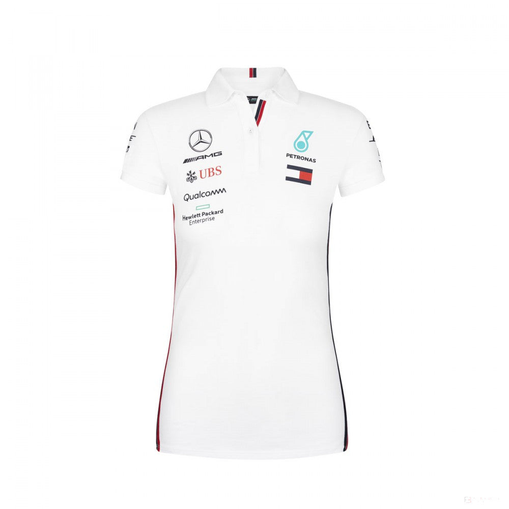 Mercedes Womens Polo, Team, White, 2019