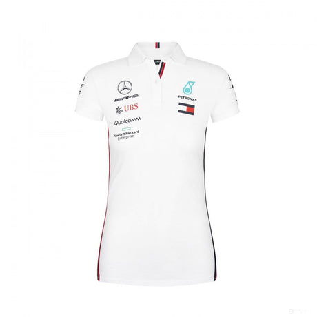 Mercedes Womens Polo, Team, White, 2019 - FansBRANDS®