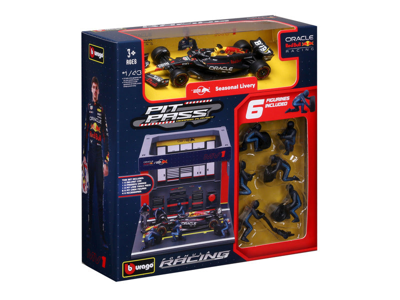Red Bull Racing model kit, pit pass, bburago, 1:43, Max Verstappen, #1, RB19