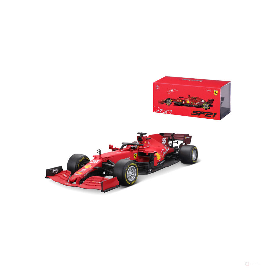 Ferrari Model car, SF21 Carlos Sainz Signature, 1:43 scale, Red, 2021 - FansBRANDS®
