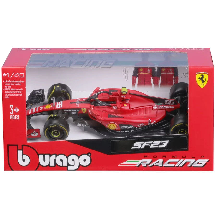 Ferrari model car, F1-23, bburago, 1:43, Carlos Sainz #55, 2023