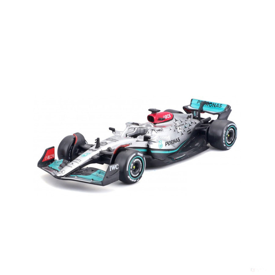 Mercedes F1 Model car, Bburago, F1 W13 E Perfromance, Lewis Hamilton #44, silver, 1:43 scale, 2022