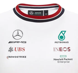 Camiseta infantil Mercedes Team, blanca, 2021