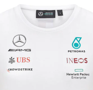 Camiseta Mercedes para mujer, equipo, blanca, 2021