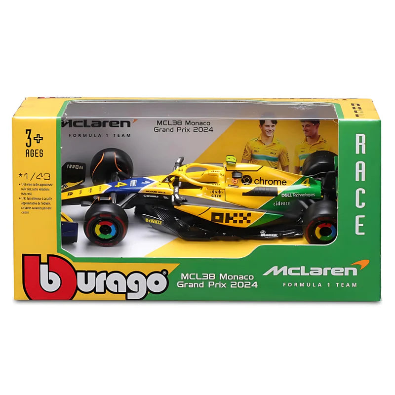 McLaren model car, Bburago, Lando Norris, Monaco Senna Livery, MCL38 🔥