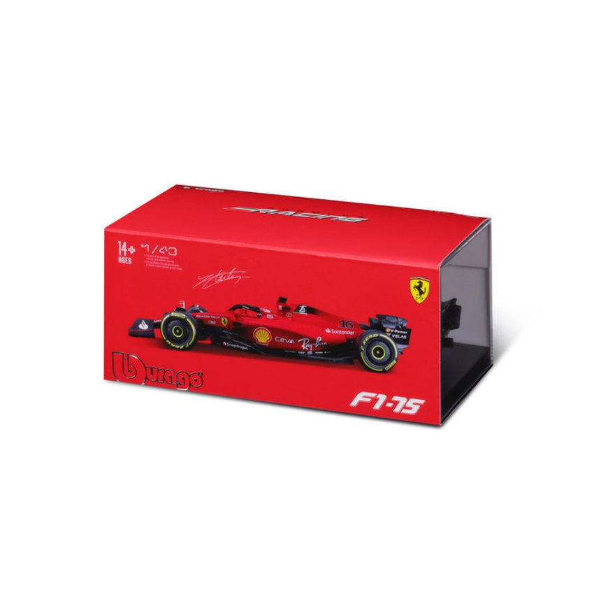 Ferrari F1 model car, with helmet, F1-75, bburago, 1:43, Carlos Sainz