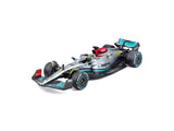 Mercedes F1 Model car, Bburago, F1 W13 E Perfromance, Lewis Hamilton #44, silver, 1:43 scale, acryl box, 2022