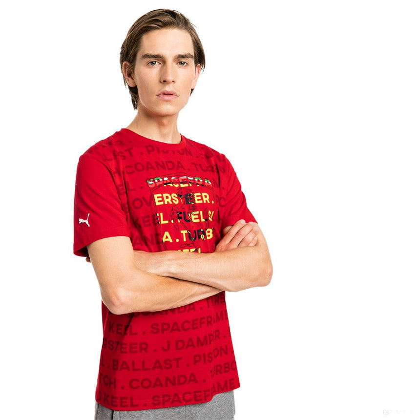 Ferrari T-shirt, Puma Big Shield Round Neck, Red, 2019 - FansBRANDS®