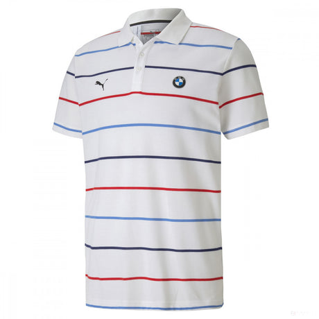 BMW T-shirt, Puma BMW MMS Striped Round Neck, White, 2020 - FansBRANDS®