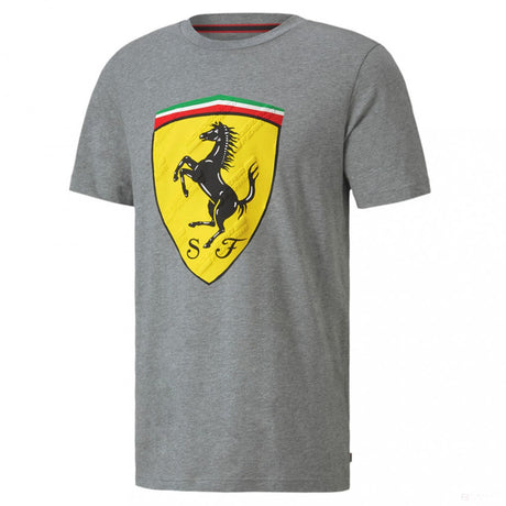 Ferrari T-shirt, Puma Race Big Shield+, Grey, 2020 - FansBRANDS®