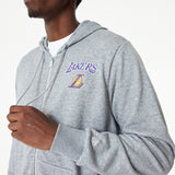 Los Angeles Lakers sweatshirt, hooded, fullzip, New Era, grey